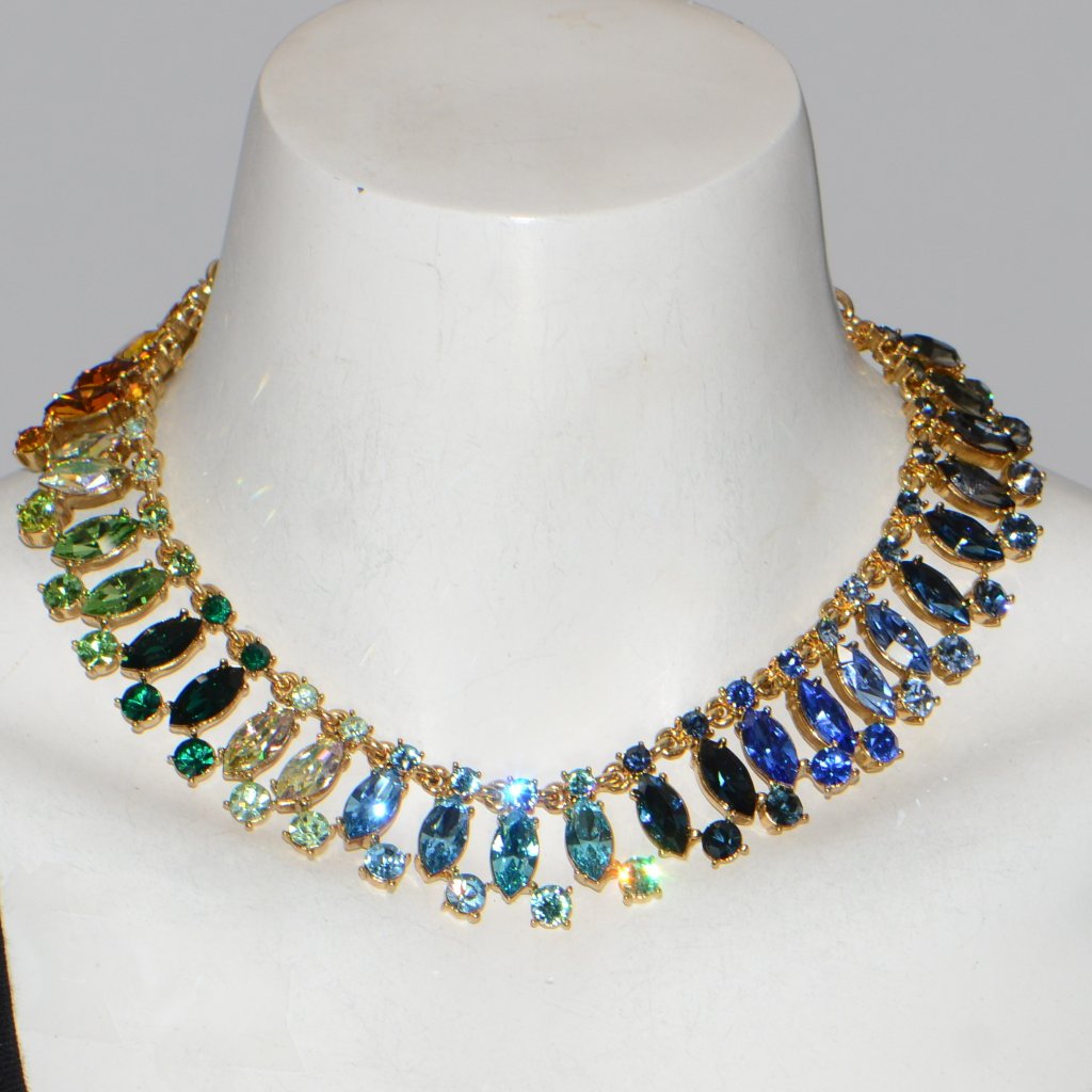 Oscar De La Renta Goldtone Glass Crystal Collar Necklace 385$